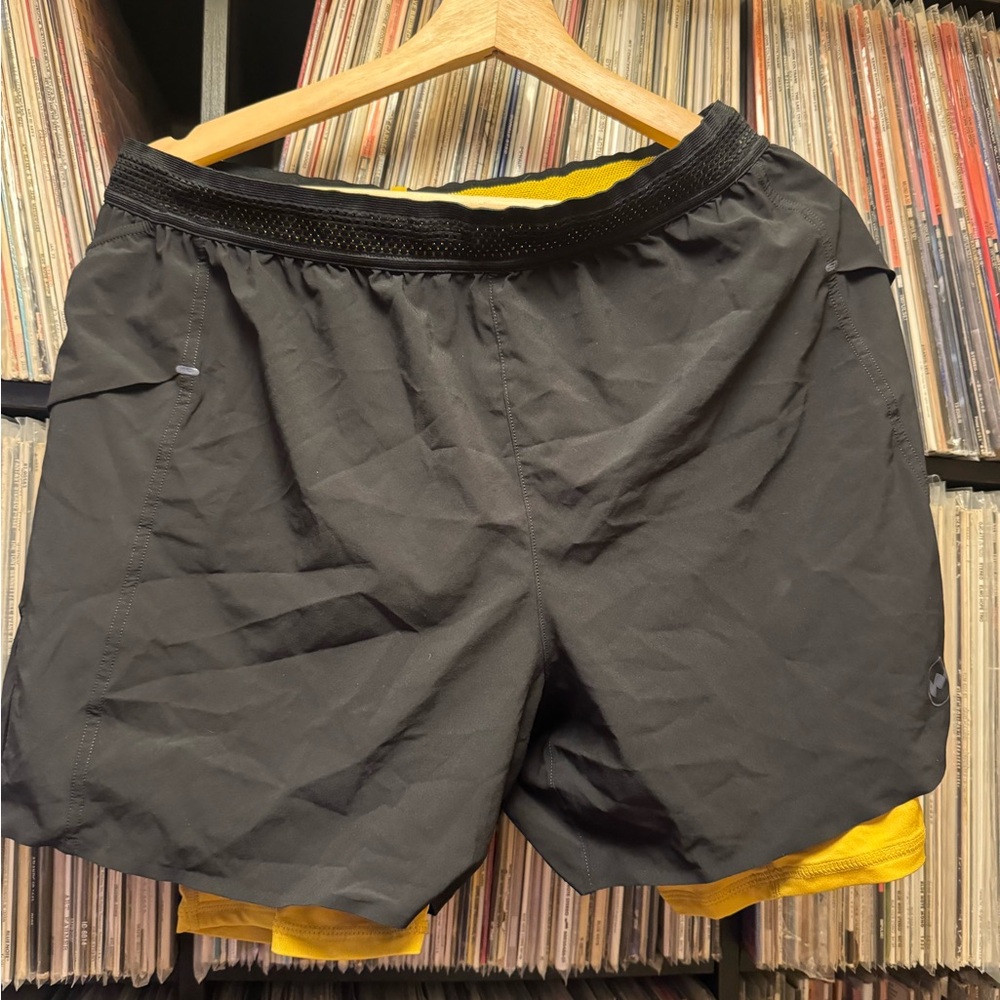 Janji Yellow and Black Athletic Shorts